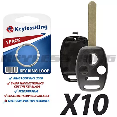 LOT 10 New Replacement Keyless Remote Shell Case Key Fob Uncut Blade No Chip • $14.95