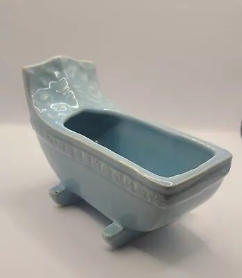 Vintage USA Pottery Blue Baby Carriage Planter  • $9.99