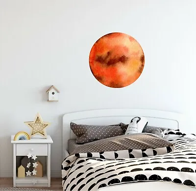 Watercolor Planet Mars Wall Decal Removable Fabric Vinyl Wall Sticker Nursery • $35.99