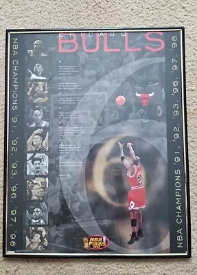 Chicago Bulls Michael Jordan 1998 NBA Finals Last Shot Vintage Framed Poster MJ • $44.99