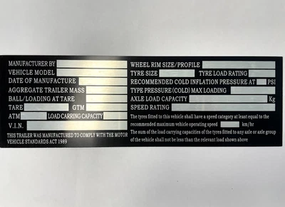 $5 • Buy Trailer VIN Number Plate Compliance ID Tag Horse Float Caravan Boat Alumin