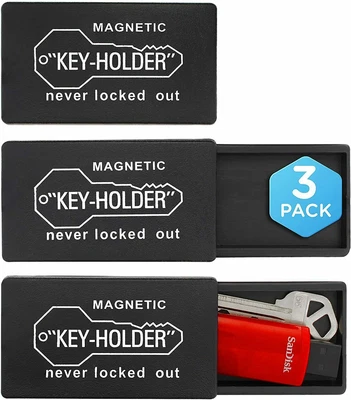 £10.65 • Buy 3x Magnetic Key Holder For Under Car Magnetic Hide-a-key - Key Hider Box Case Us