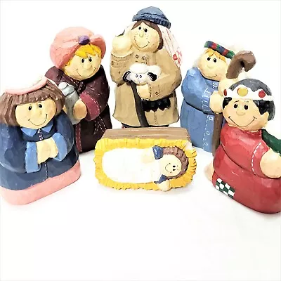 Signed Eddie Walker Midwest Of Cannon Falls Nativity Rare Brown Hair Jesus Set • $59.99