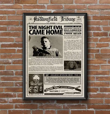$12.93 • Buy Halloween 1978 Haddonfield Tribune The Night Evil Came Home Michael Myers Poster