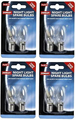 New Eveready SES E14 14mm Screw Spare Night Light Bulb 7W Pygmy - 8 Bulbs • £6.46