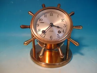 Chelsea Vanderbilt Ships Bell Clock W/ Yacht Wheel • $328