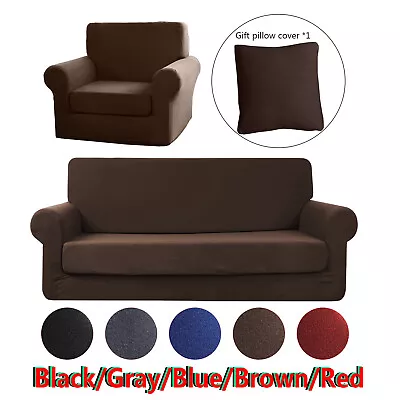 Stretch Sofa Slipcover2-Piece Sofa Cover Furniture Protector Couch Micro Fiber • $18.59