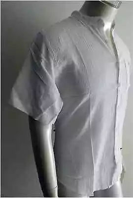 BMWT  Mens S/s White Cheese Cloth Grandpa Shirt Size 4XL • $19.57