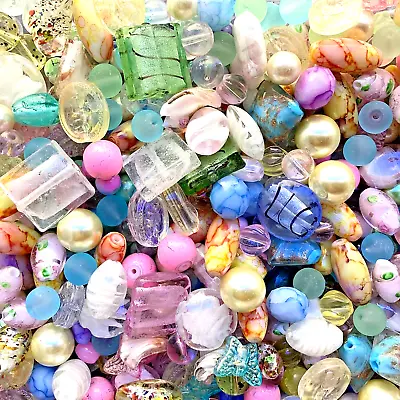 £4.90 • Buy Pastel Mix Bead Pack Sizes 5-20 Mm Large 150g Pack Glass Beads