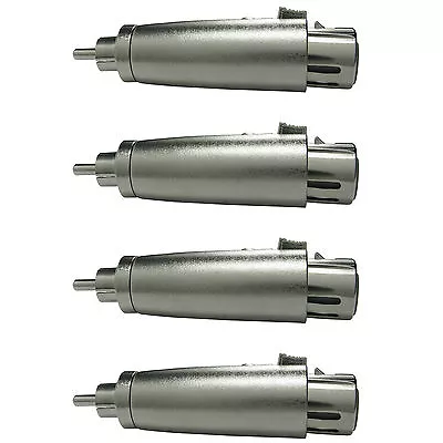 4 Pack XLR 3pin Female To RCA Male Pro Audio Pa Dj Mic Connector Mixer Adapter • $14.13
