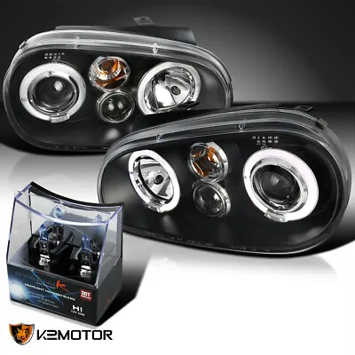 $132.76 • Buy Fits 1999-2005 VW Golf GTI R32 MK4 Black Projector Headlights+H1 Halogen Bulbs