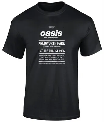 Oasis Knebworth T Shirt Black S-3XL Liam Noel Gallagher Britpop Indie Music • £25