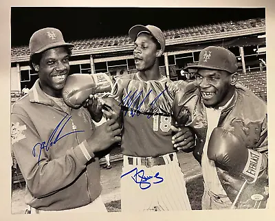 Steal Deal Mike Tyson Doc Gooden Darryl Strawberry Signed 16x20 Mets Photo JSA W • $129.99