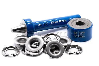 13mm Grommets Eyelets Marine Grade Stainless Steel Rolled Rim Heavy Duty Tools • £18.22