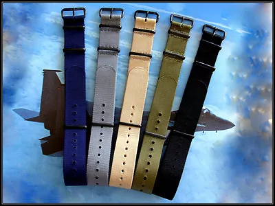 16mm NATO G10 Prem Ballistic PVD MoD RAF Military Army Watchband Strap IW SUISSE • $12.95