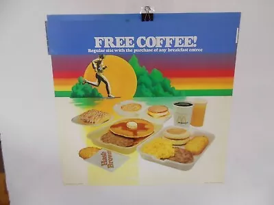 1979 McDONALD'S  BREAKFAST FREE COFFEE  21 3/4 X 21 3/4 TRANSLITE POSTER #4620 • $38