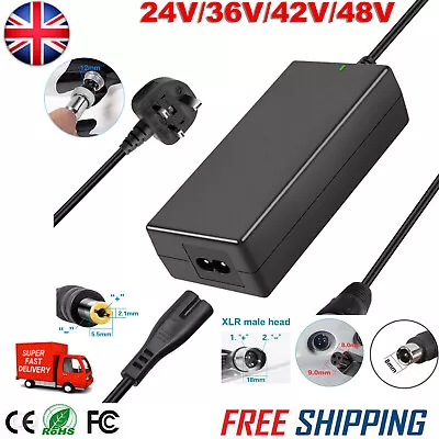 24V/36V/48V/60V Li-ion Battery Adapter Charger For Electric-bike E-bike Scooter* • £12.99