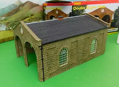 Hornby Skaledale R8637 Double Engine Shed Trackside Building Boxed OO (6) • £34.95