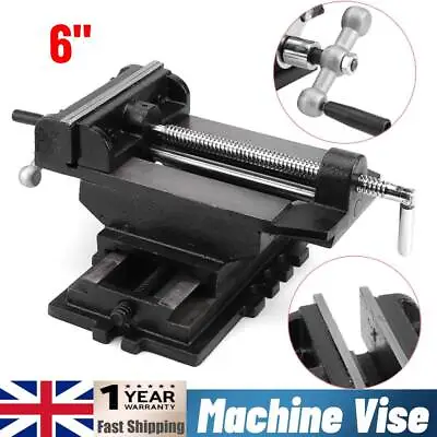 6  Heavy Duty Cast Iron Cross Slide Drill Press Vise Metal Milling Vice Holder • £53.49