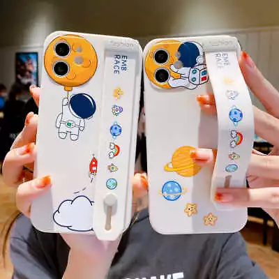 £3.59 • Buy For IPhone Samsung Cute Astronaut Funny Wriststrap Stand Holder Phone Case Cover