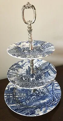 Vintage Myott  Royal Mail  Hand Engraving  Staffordshire Ware 3 Tier  Cake Stand • £20