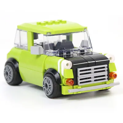 MOC Mr Bean's Mini Car Green 1:43 Model Building Blocks Kids Assembly Toy Bricks • £22