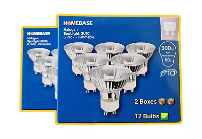 Homebase🟢🟠 12  (6pack X2) GU10 40W ➡️ 50W Watt Halogen Spotlight Bulbs 300LM • £7.95