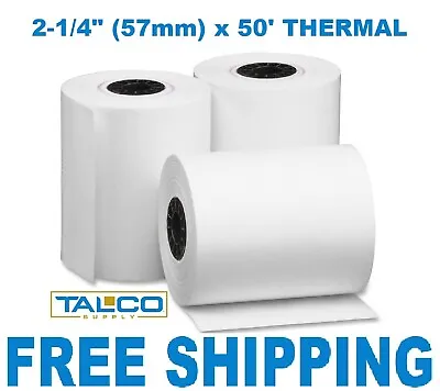 (100) VERIFONE VX680 (2-1/4  X 50') THERMAL RECEIPT PAPER ROLLS ~FREE SHIPPING~ • $47.99