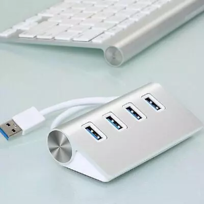 Aluminum 4-Port USB 3.0 Hub 5Gbps High Super Speed Adapter Cable For PC/Laptop • $15.63