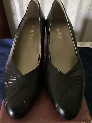 £13.99 • Buy Ladies Black Leather Equity Monique Wide Fit (E) Court Shoes New In Box