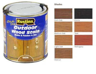 Exterior Outdoor Wood Stain Rustins Quick Dry Stains & Finishes All Shades/Sizes • £13.65