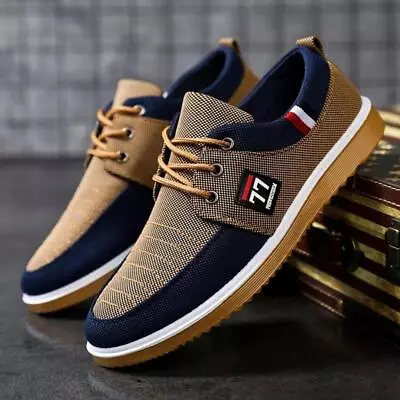 Zapatos Planos Para Hombre Cordones Informal Conducir Mocasines Tenis Masculino • $20.90