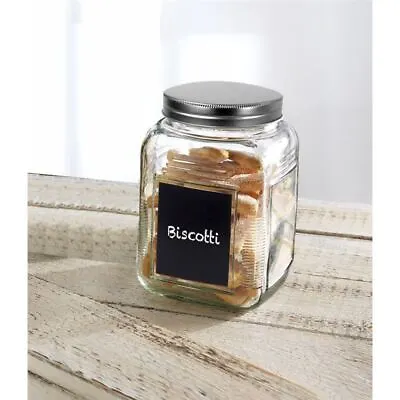 Circleware - Moondance Glass Chalkboard Canister With Metal Lid 1Ltr And Chalk • $4.95