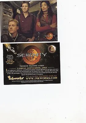 Rare Mint Promo Card Serenity Sp-cee Inkworks 2005  • $0.99