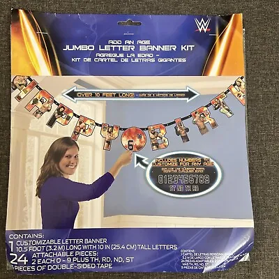£12.54 • Buy WWE Party Jumbo Add-An-Age  Happy Birthday  Letter Banner