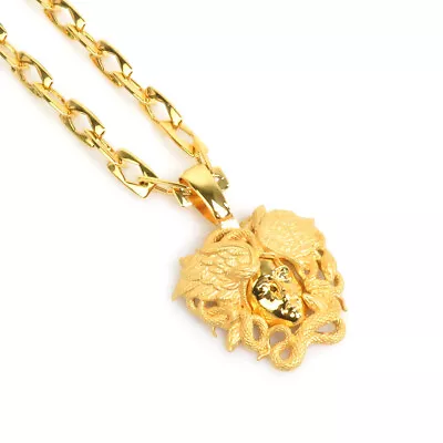 Auth VERSACE Medusa Pendant Necklace Gold Metal - H30193i • $331