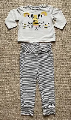 Joules Baby Unisex Boys / Girls Tiger Outfit Top / Leggings Set 9-12 Months EUC • £9.99