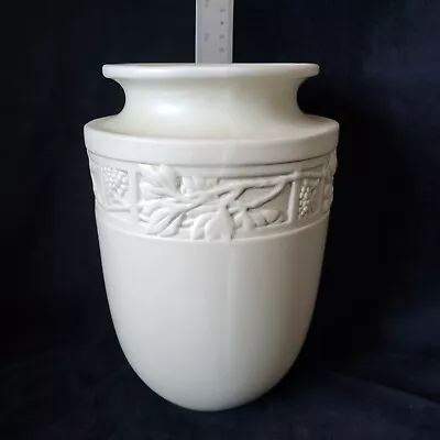 Vintage Napco Cream Colored Ceramic Vase W/Berries  & Vines 10' Tall • $15.95