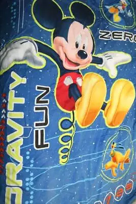 Disney Mickey Donald Pluto Space Adventure Zero Gravity Blue Toddler Bed Comfort • $18.97
