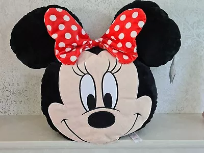 Disney Minnie Mouse 3d Face Head Large Soft Pillow Cushion - New • £22.50