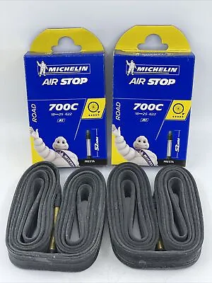 2 NEW Michelin AirStop Road Tube 700x18-25mm 52mm Presta Valve FREE SHIPPING! • $12.99