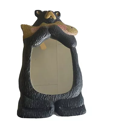 Vintage Home Interior Fishing Bear Shape Teddy Bear Mirror Wall Hanging Decor • $56