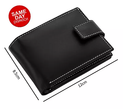 $29.99 • Buy Mens GENUINE Leather Wallet Slim RFID Blocking Trifold Pocket Card Holder Purse