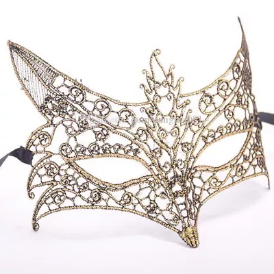 £3.99 • Buy Gold  Lace Fox Sexy Eye Mask Masquerade Ball Hen Do Venetian Wolf Foxy KK Golden