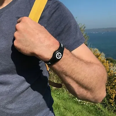 Bioflow Sport Silicone Magnetic Therapy Wristband - Black/White - UNISEX • £30