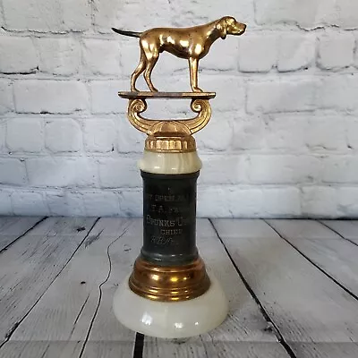 Vintage 1952 Bird Dog Metal Marble Trophy Gold Tone • $24.99
