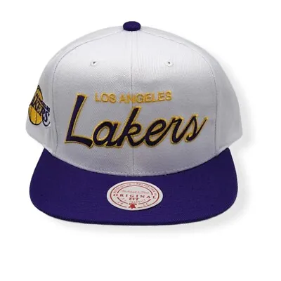 Mitchell & Ness Los Angeles Lakers Heritage Script Adjustable Snapback Hat Cap • $32.99