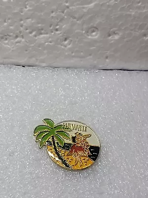 State Of Hawaii HI Enamel Lapel Pin United States Vintage Clutch Back Hula Girl • $25.27