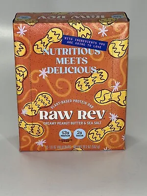 Raw Rev Plant-Based Protein Bar | Creamy Peanut Butter & Sea Salt | 12 Bars • $25