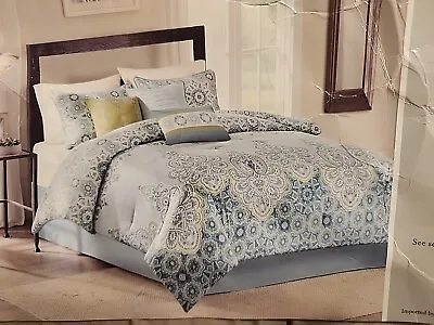 Madison Park 7 Piece Blue King Comforter Set • $55.20